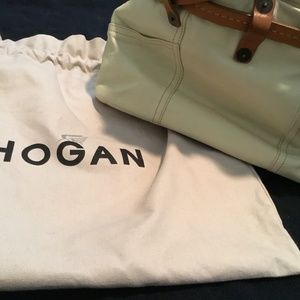 HOGAN  REAM SATCHEL WITH TAN LEATHER STRAPS